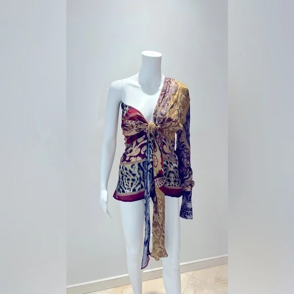 Vintage Roberto Cavalli fall 2004 Runway one-sleeve blouse - Picture 4 of 15